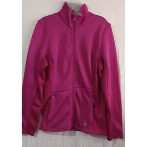 Spyder Womens Sweater L Large Pink Full Zip Pockets Activewear Athletic